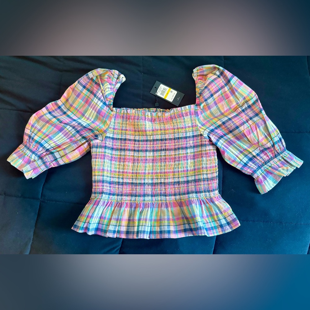 Tommy Hilfiger Plaid Crop Top Size M NWT